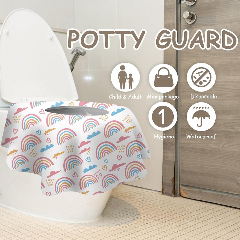 DEEKI 40 Pack Toilet Seat Covers Disposable, Safe No-Slip Waterproof for Kids Toddlers Use in Potty Training Public Restrooms Toilets, Portable Clean Covers for Adults Travel -Rainbow (40 Count) - Image 5